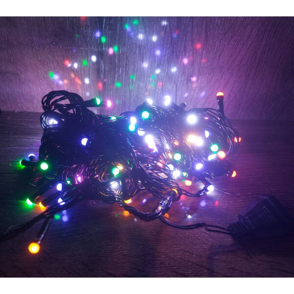 10m 100 Led Damla Uçlu Led Işık RGB Işık Siyah Kablo - 1