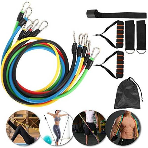 11 Parça Çok Fonksiyonlu Spor Egzersiz Bandı Seti - 4