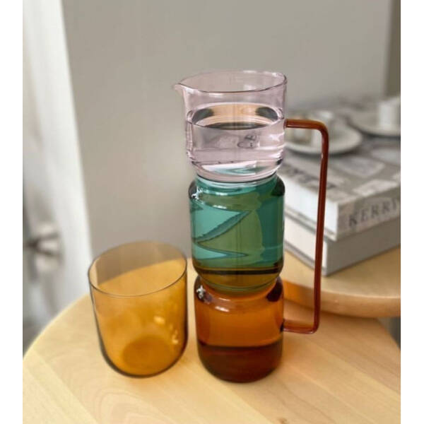 1670 ml Renkli Cam Sürahi - 4