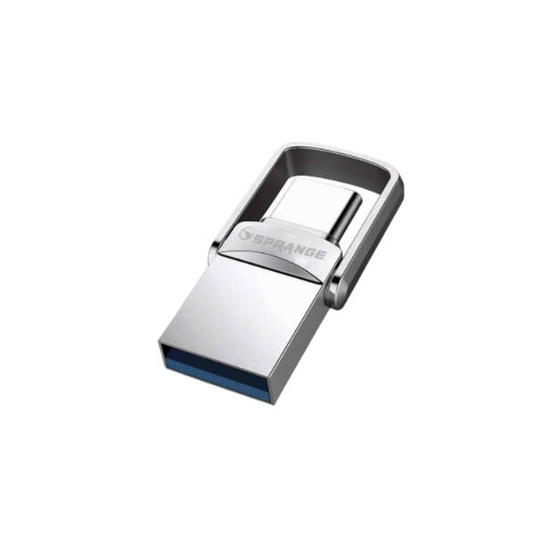 2'si 1 Arada USB 3.2 Type-C Ve USB 64GB Metal Flash Disk - 1
