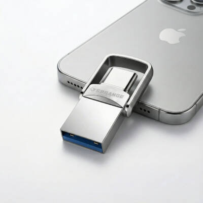 2'si 1 Arada USB 3.2 Type-C Ve USB 64GB Metal Flash Disk - 3