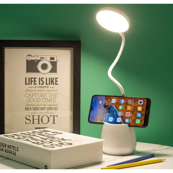 3 Modlu Kıvrımlı Bükülebilir Kalemlikli Masa Lambası - 1