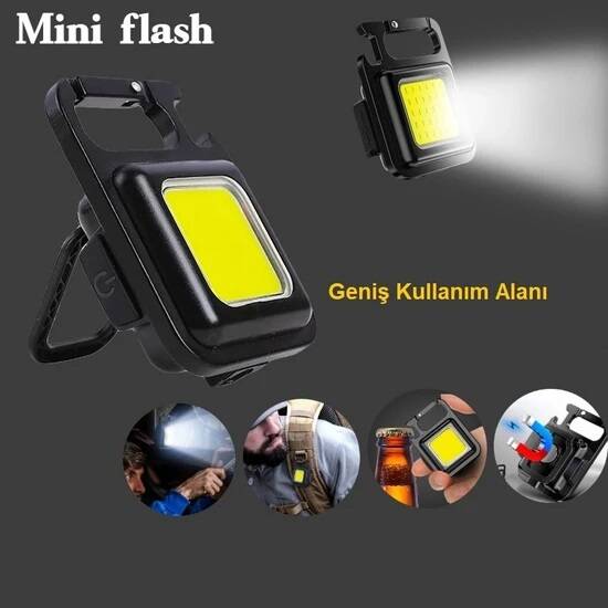 30 Ledli  Mıknatıslı Mini Anahtarlık Flash Kamp Lambası - 1