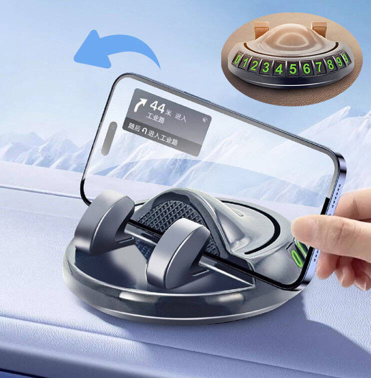 360° Dönebilen Yapışkanlı Numaratörlü Araç Telefon Tutucu - 1