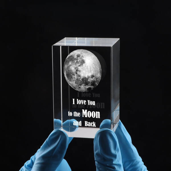 3D Kristal Mesajlı Ay Modeli - 2