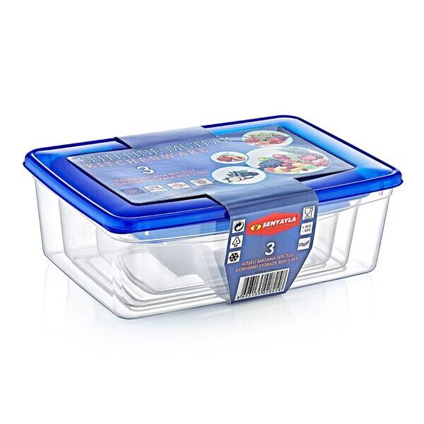 3'lü Köşeli Saklama Kabı Seti - 1