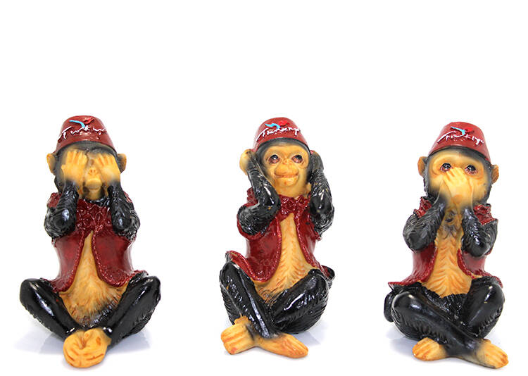 3'lü Polyester Maymun Seti - 1