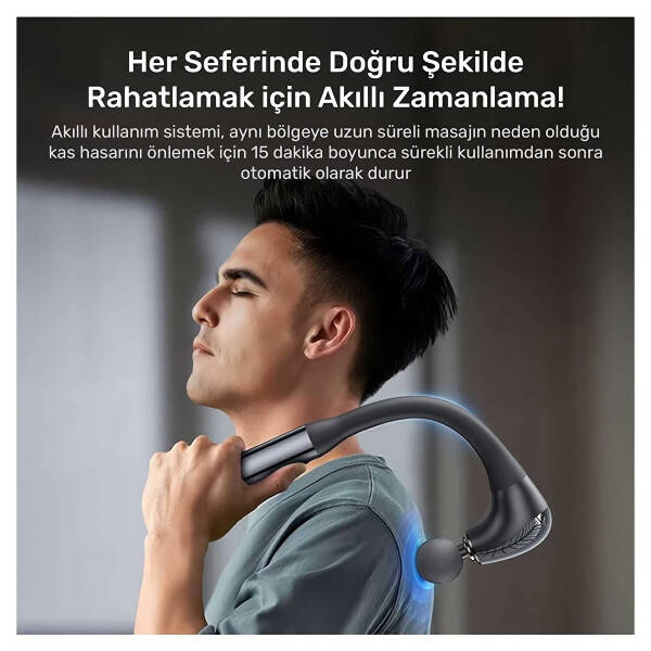 4 Başlıklı Uzun Saplı Ergonomik Profesyonel Sporcu Masaj Tabancası - 3