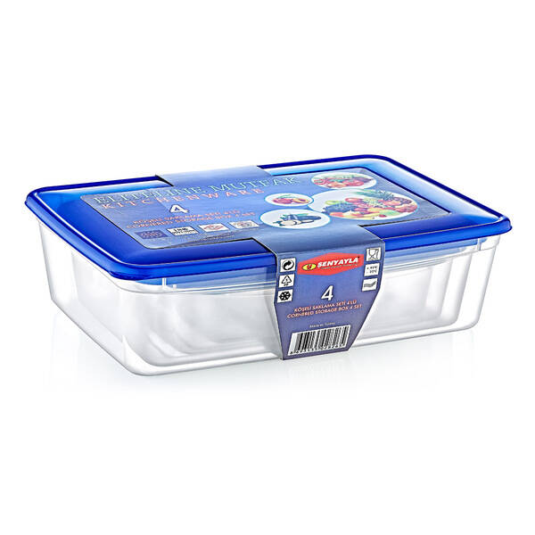 4'lü Köşeli Saklama Kabı Seti - 1