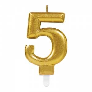 5 Rakamı Mum Gold Renk - 1