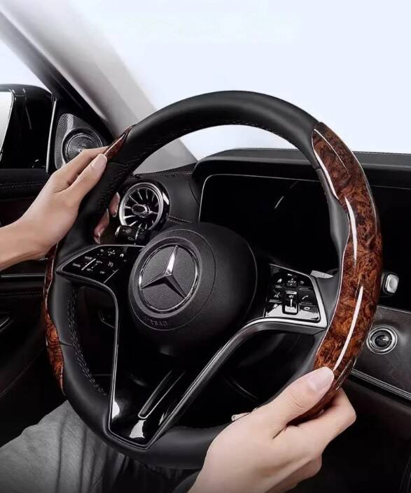 Ahşap Tasarımlı Direksiyon Simidi Koruma Kılıfı 2 li - 1