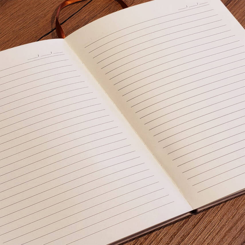 Altın Şeritli Yeşil Deri Not Defteri - 2