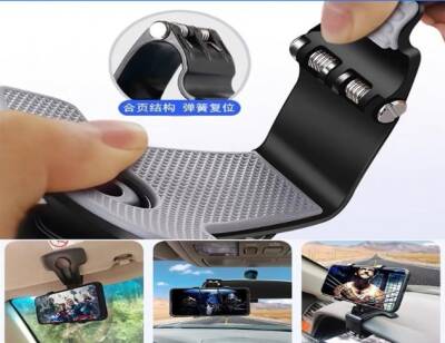 Araba Gösterge Üstüne Takılan 360 Oynar Başlıklı Telefon Tutucu - 3