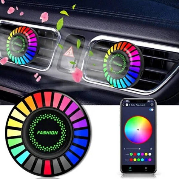 Araç İçi Koku Hazneli RGB Sese Duyarlı LED Işık - 1