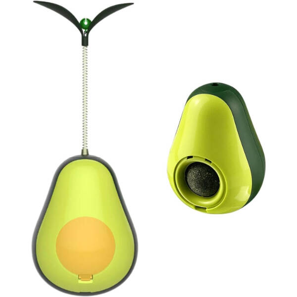 Avokado Şeklinde Kedi Naneli ve Mama Hazneli Kedi Oyuncağı - 2