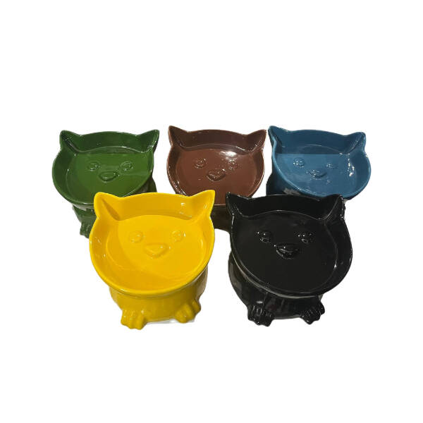 Ayaklı Kulaklı Seramik Mama Kabı - 1