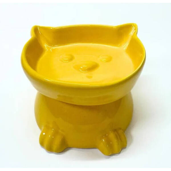 Ayaklı Kulaklı Seramik Mama Kabı - 4