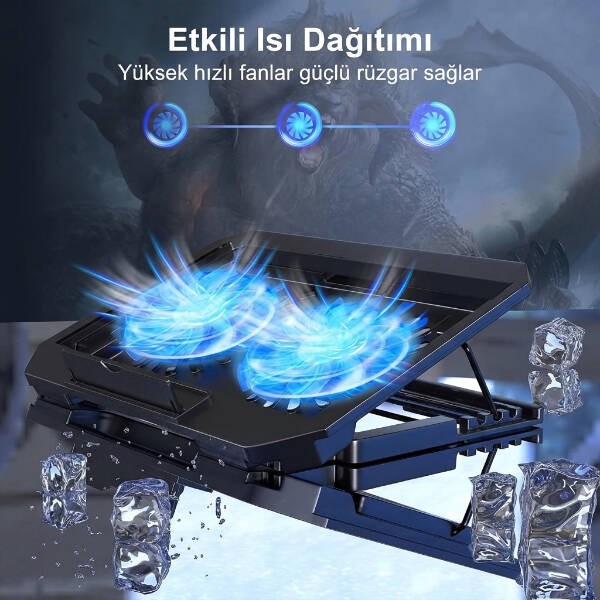 Ayarlanabilir Yükseklik Kademeli Laptop Soğutucu Fan - 5