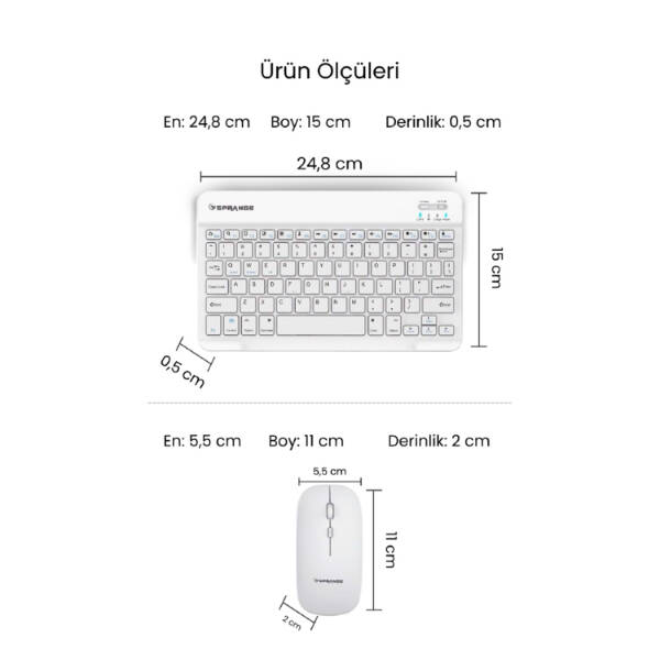 Beyaz Kablosuz Klavye Ve Mouse Seti - 3