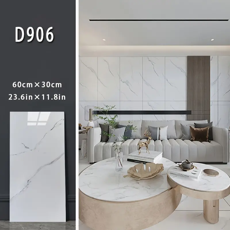 Beyaz Mermer Desenli Alüminyum Plastik Duvar Stickerı - 5