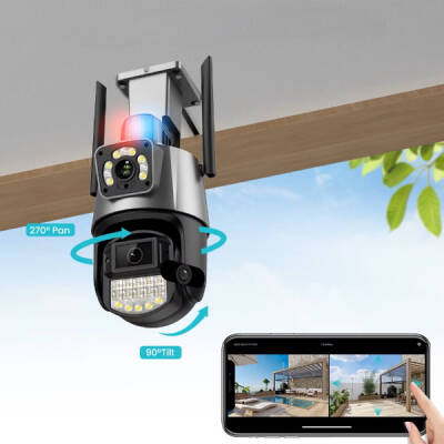 Çakarlı Çift Lensli Dış Mekan Güvenlik Kamerası - 3