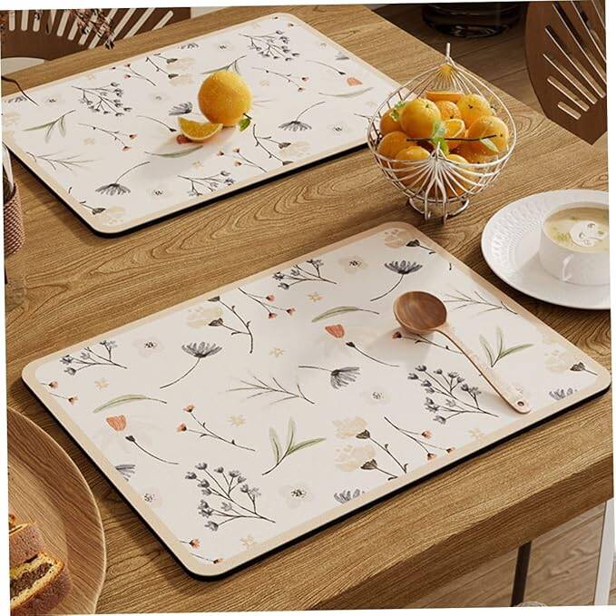 Çiçekli Kaymaz Servis Matı - 1