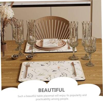 Çiçekli Kaymaz Servis Matı - 3