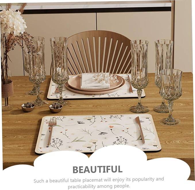 Çiçekli Kaymaz Servis Matı - 3