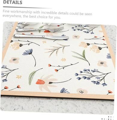 Çiçekli Kaymaz Servis Matı - 4