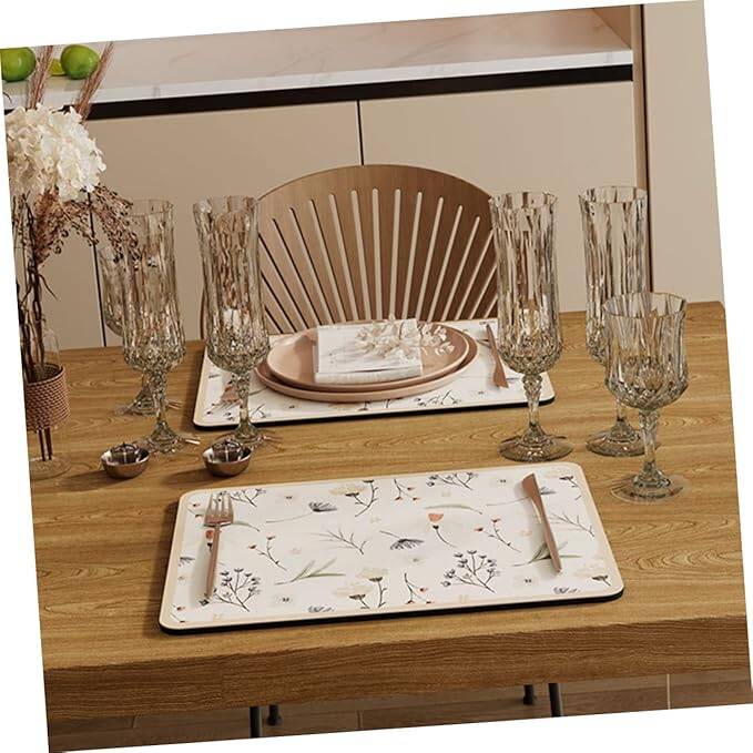 Çiçekli Kaymaz Servis Matı - 5