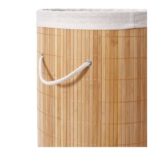 DecoHandy Yuvarlak Bambu Kirli Sepeti - 2