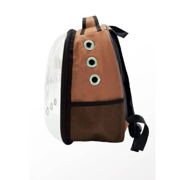 Deri Astronot Kedi Ve Köpek Taşıma Çantası Kahverengi - 2