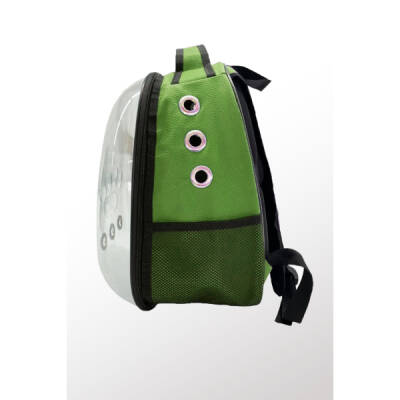 Deri Astronot Kedi Ve Köpek Taşıma Çantası Yeşil Renk (1)