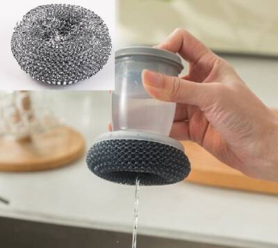 Deterjan Hazneli Telli Bulaşık Fırçası (1)