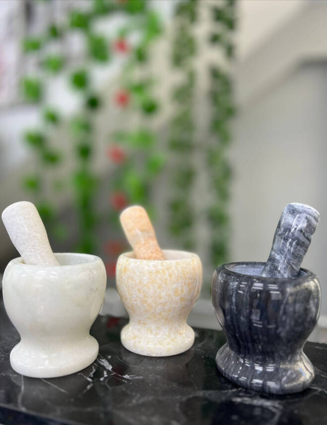 Doğal Cilalı Mermer Havan - 2