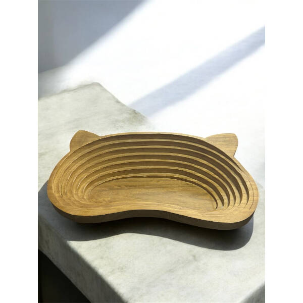 Evcil Hayvan Kulak Motifli Ahşap Yatak - 1