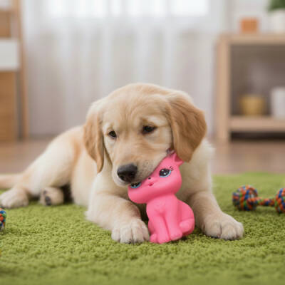 Evcil Hayvan Sesli Geyik Şeklinde Plastik Oyuncak - 4