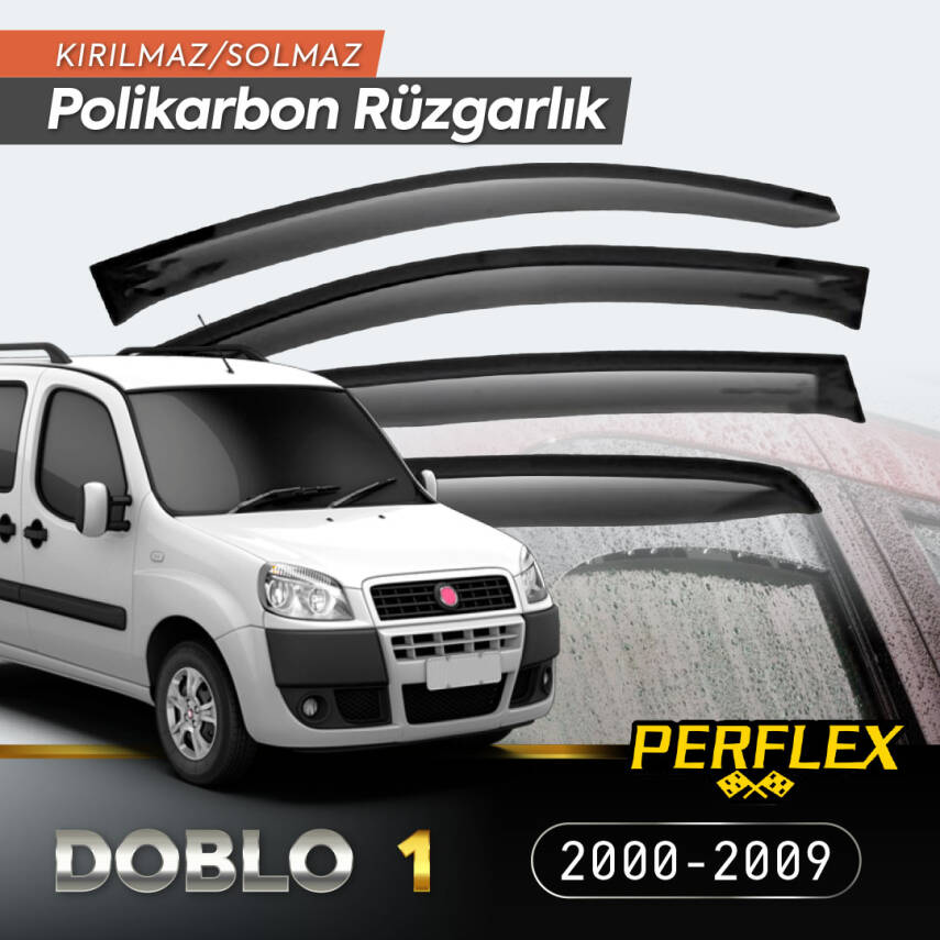 Fiat Doblo 1 2000-2009 Cam Rüzgarlığı V2 Düz - 1