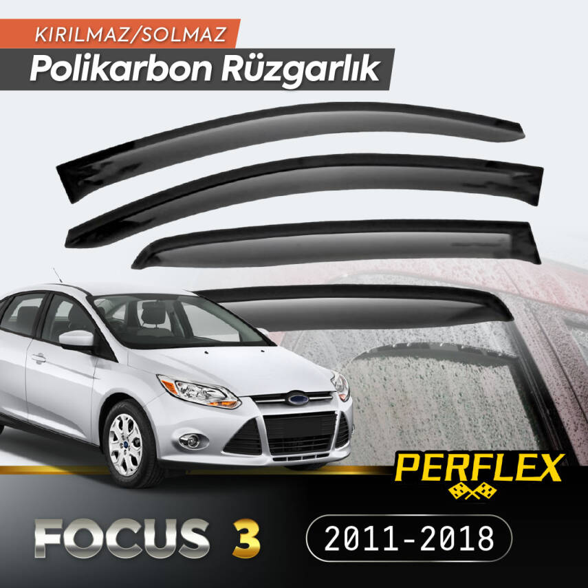 Ford Focus 3 2011-2018  (6 Parça) Cam Rüzgarlığı V2 Mugen - 1