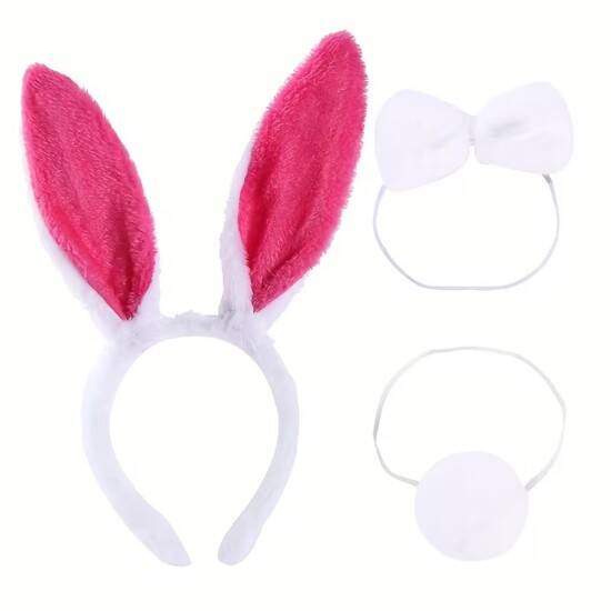 Fuşya Tavşan Kostüm Seti Kız Çocuk – Tütü Etek, Taç, Papyon, Ponpon - 2
