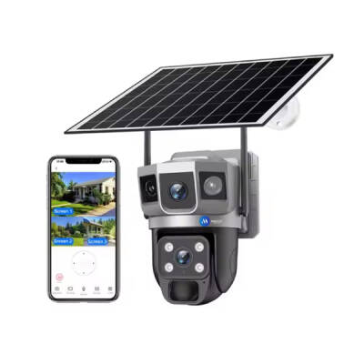 Güneş Enerjili Çift Lens Dış Mekan Güvenlik Kamerası