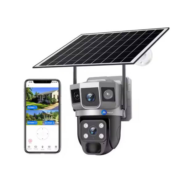 Güneş Enerjili Çift Lens Dış Mekan Güvenlik Kamerası - 1