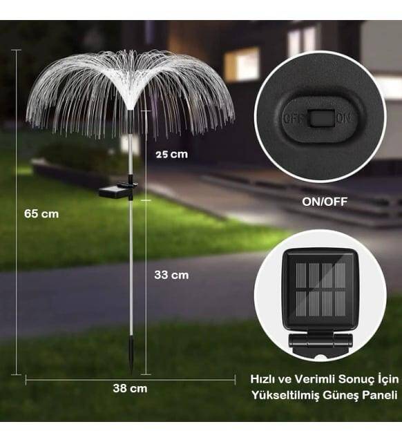 Güneş Enerjili Denizanası Bahçe Lambası 2 Adet - 4