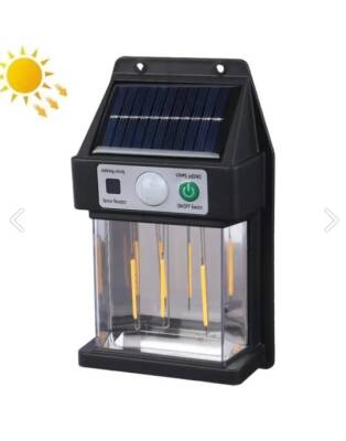 Güneş Enerjili Hareket Sensörlü Duvar Lambası (1)