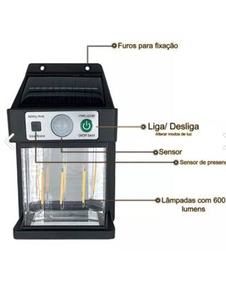 Güneş Enerjili Hareket Sensörlü Duvar Lambası - 5