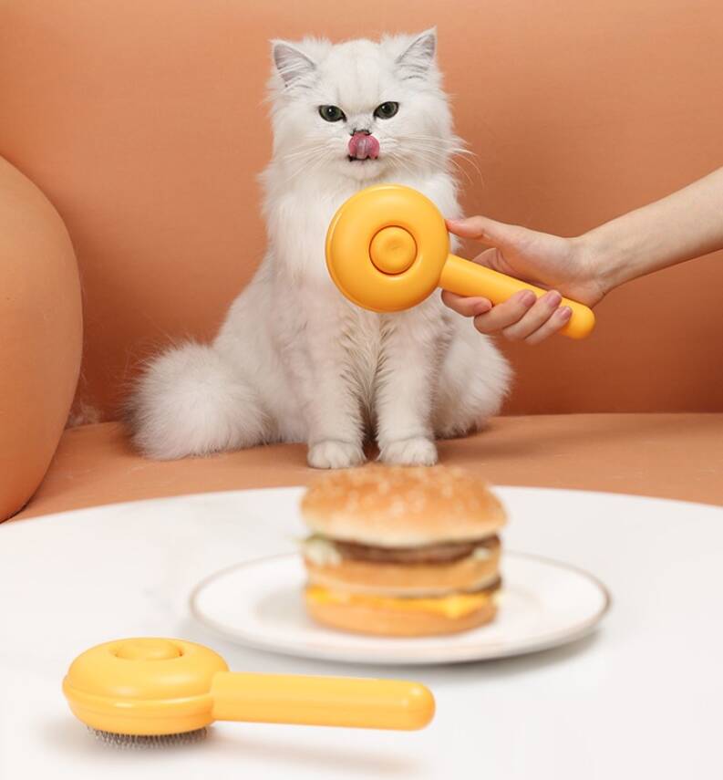 Hamburger Şekilli Otomatik Temizlenen Evcil Hayvan Tarağı - 4