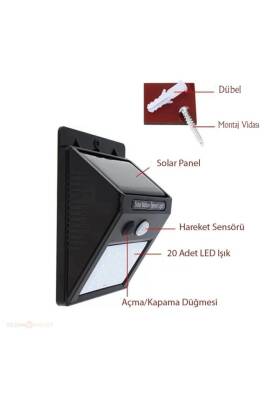 Hareket Sensörlü Solar Dış Mekan Lambası (1)