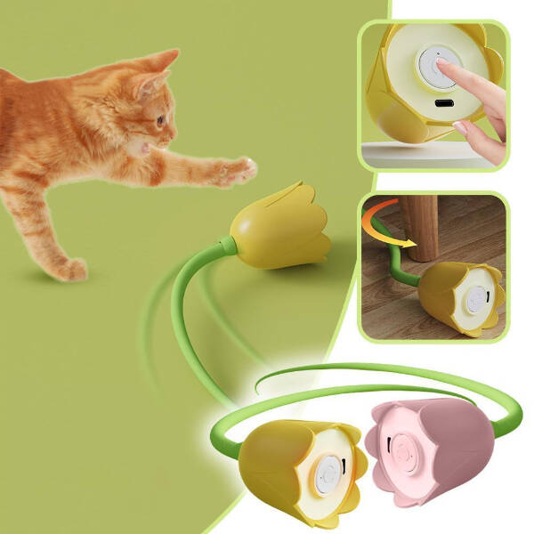 Hareketli Çiçek Kedi Oyuncağı - 1