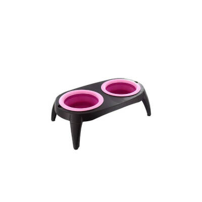 İkili Katlanabilir Evcil Hayvan Mama Kabı ve Standı - 3