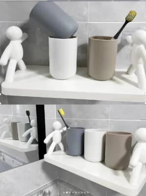 İnsan Figürlü Yapışkanlı Çok Amaçlı Duvar Rafı - 3
